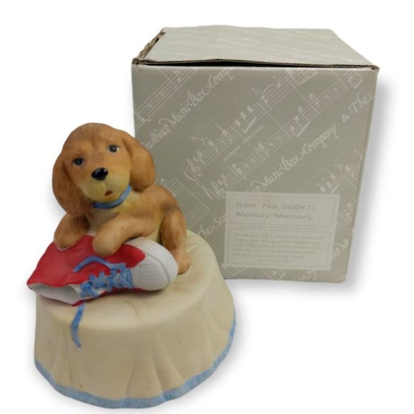 San Francisco Music Box Company Dog with a Shoe Figurine Vintage - Picture 1 of 7